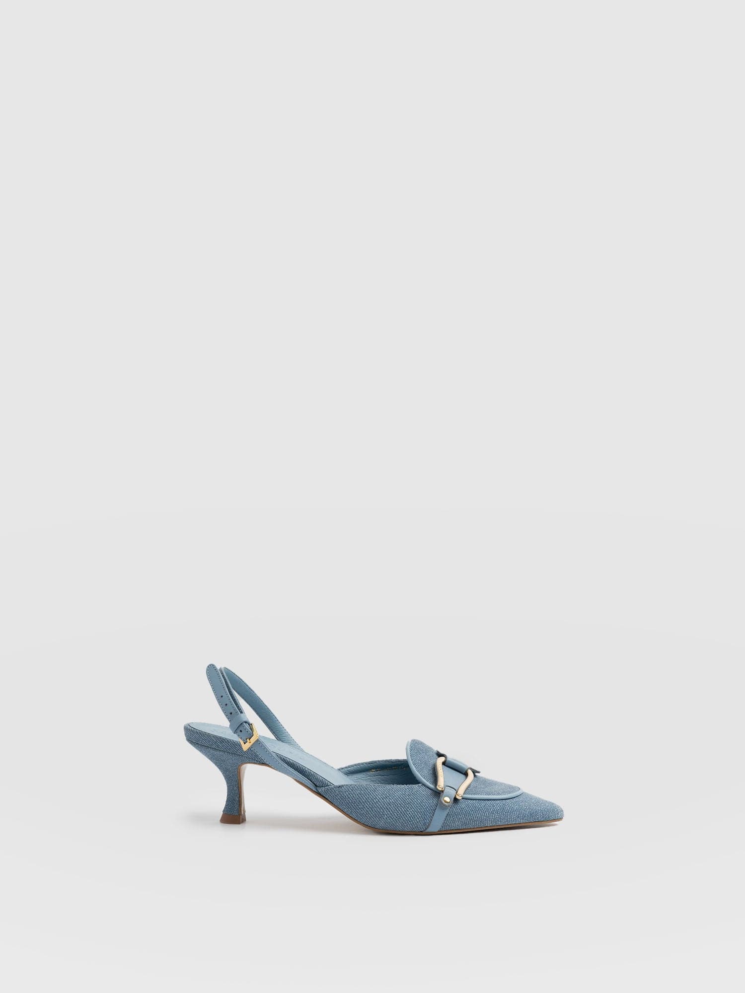 Bridget Sling Back Heels - Blue Denim - Women's Sandalss | Saint + Sofia® USA